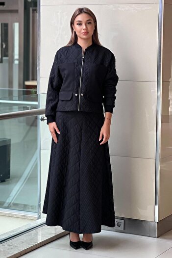 Ceremony Baklava Capitone Set with Zippered Jacket and Skirt