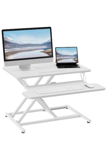 You Furnitures Adjustable Sit-Stand Desk 45x64 cm, work standing or sitting, adjustable height 12-43 cm, smartphone