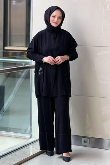 Ceremony Pants Suit with Stripe Detail on the Front