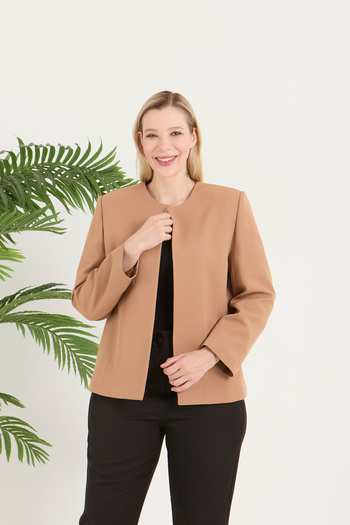 Fagi Women's Plus Size Collarless Jacket