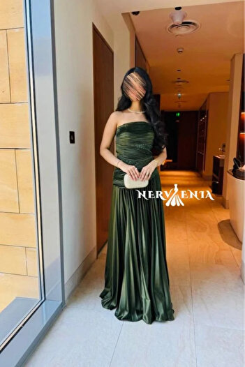narvenia High Sierra Satin Embroidered Dress