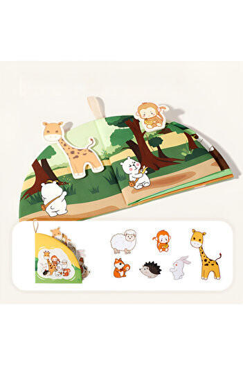 choice2 Land animal Children's tear book baby cloth book toy picture matching can tear paste repeatedly tear