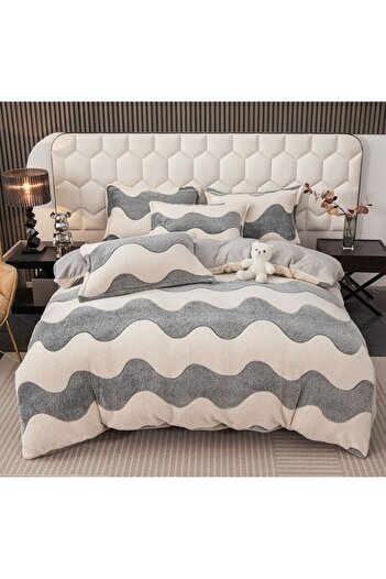 JOJO HOME Cocolino Double Bed Linen, 4 pieces, with ELASTIC, Waves