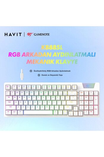 Havit Gamenote KB885L Mechanical Keyboard, White