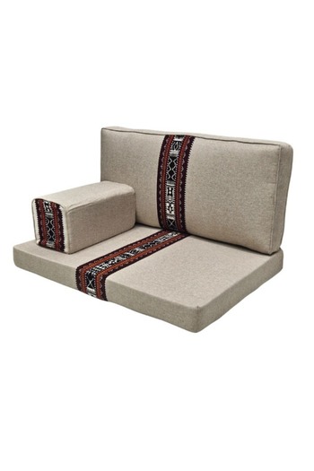 smart home Traditional Arabic Floor Seating Set for Two (70x100x60cm) – Comfortable Arabic Majlis Furniture