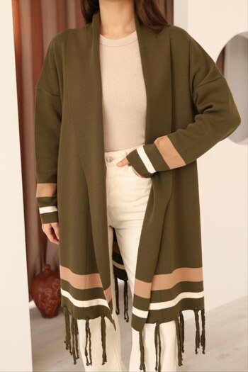 CLB COLLECTION Women's Color Detailed Knitwear Cardigan