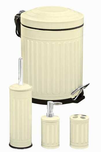 NETAVANTAJ Foreca Vintage 4-Piece Bathroom Set Cream