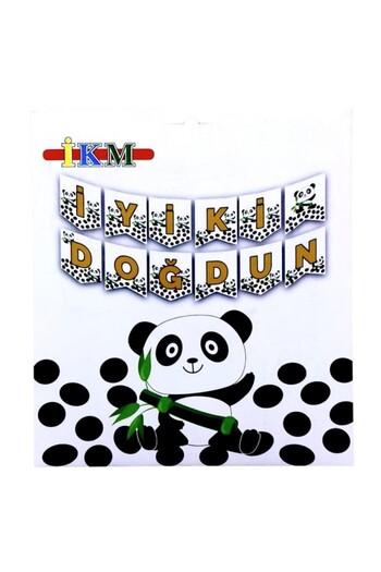 kidspartim Panda Happy Birthday Banner