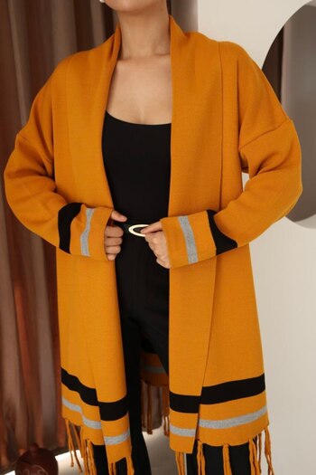 CLB COLLECTION Women's Color Detailed Knitwear Cardigan