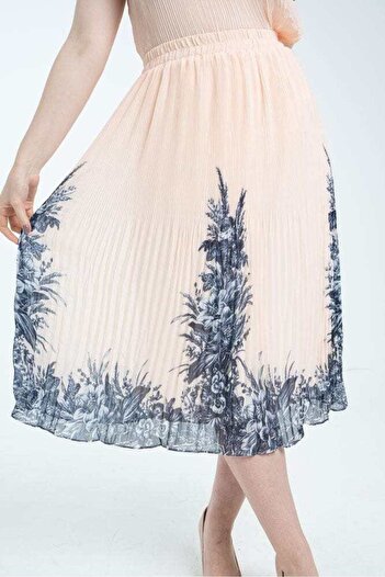 Nichii Floral Pleated Midi Skirt