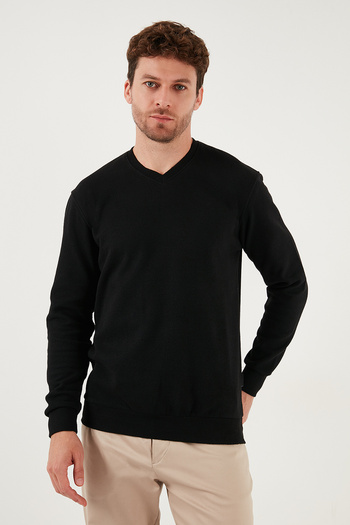 Buratti Cotton Regular Fit V-Neck Sweater Men's Sweater 456202 V