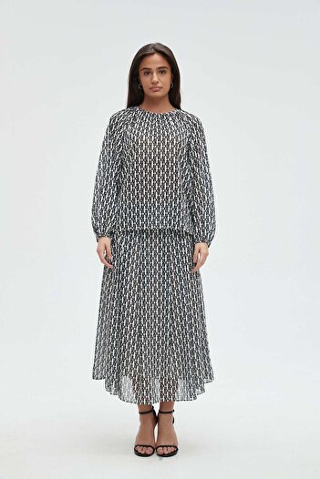 mica Printed Midi Skirt
