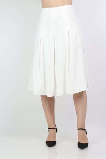 Nichii Solid Ruffled Midi Skirt