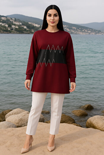 sarıdağ Modal Fabric Tunic with Stone Detailing