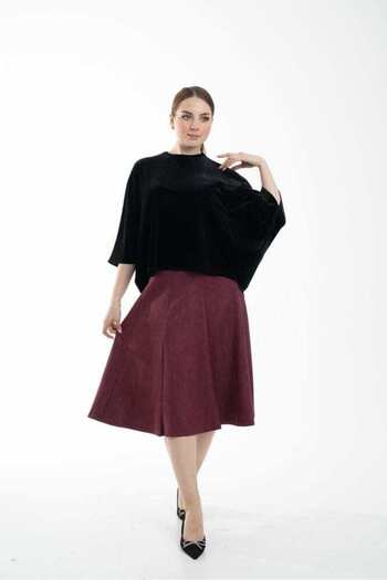 Nichii Solid Midi Skirt