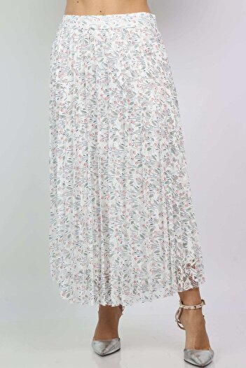 Nichii Floral Pleated Maxi Skirt