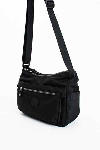 CCWAY AYAKKABI Women's Multi-Pocket Waterproof Crossbody and Shoulder Bag Wrinkled Fabric Thermos Compartment Adjustable Strap Si̇y