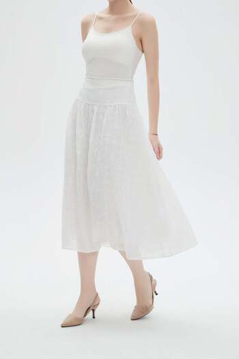 mica Midi Floral Embroidered Skirt