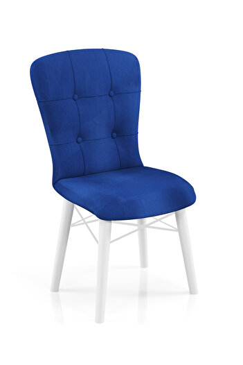 Desire Scaun Babyface Safir, un bucat, living, bucatarie, tapiterie din stofa catifea, lemn,Picioare Albe