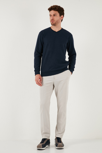 Buratti Cotton Regular Fit V-Neck Sweater Men's Sweater 456202 V