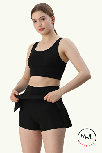 missmaral Women's Skirted Shorts Swimsuit Top and Bottom Set – High Waist Recovery with Chest Pad for Pool Sea Sports