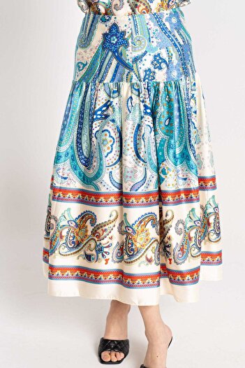 Nichii Graphic Print Midi Skirt