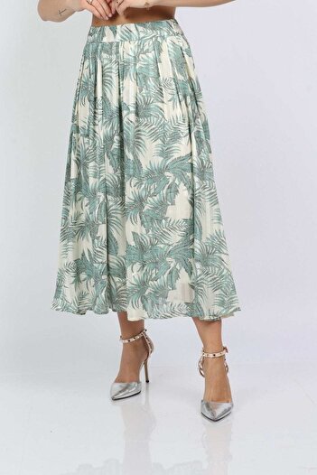 Nichii Floral Ruffled Midi Skirt