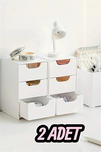 Bayev 2 штуки Tidy Office Mini Organizer з 3 висувними ящиками, багатофункціональний органайзер для біжутерії, хобі та офісних речей