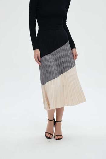 mica Printed Midi Skirt with Ruffle