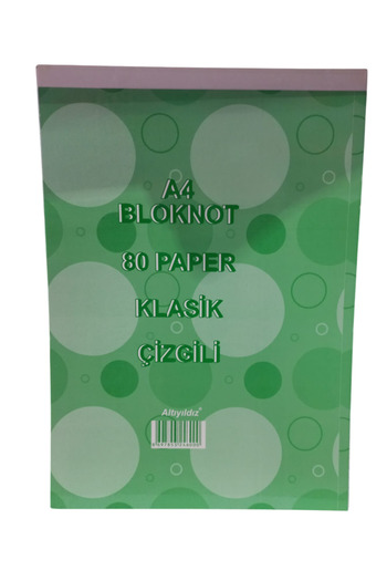 Altınyıldız Yayınları CARTON ALTINYILDIZ CAPAC A4 BLOC DE NOTIȚI CU LINII 80 PAG