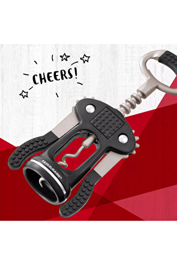 FACKELMANN Corkscrew 49443, 17 cm, Lever, Stainless steel, Black