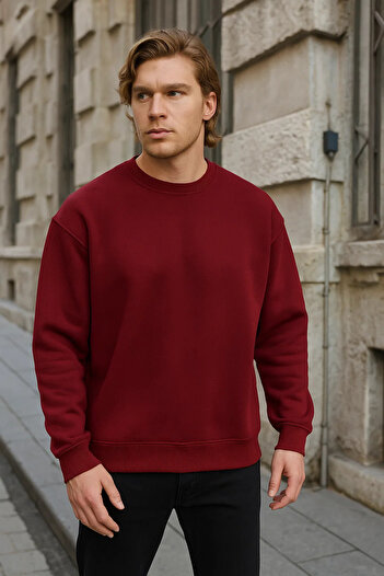 COMBİNE MİCHAİL Men's Long Sleeve Winter Loose 3-Piece Sweatshirt