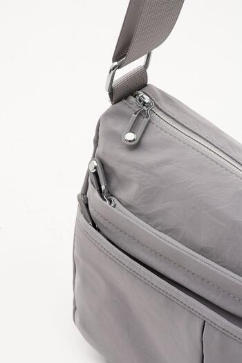 CCWAY AYAKKABI Women's Water Resistant Fabric Multi-Pocket Crossbody School Travel and Shoulder Bag Gray