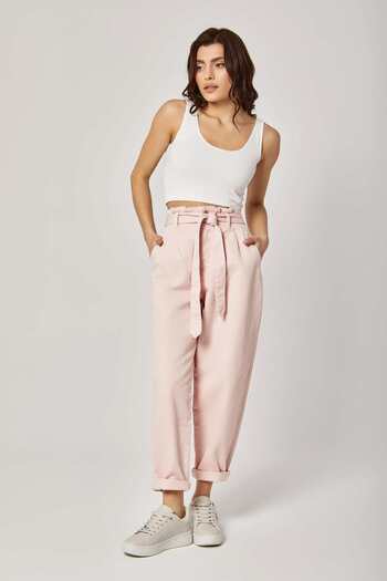 DALYDRESS Wide-Leg Solid High-Waist Pants