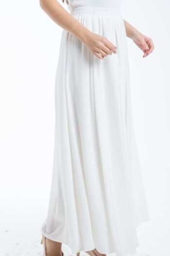 Nichii Striped Ruffled Maxi Skirt