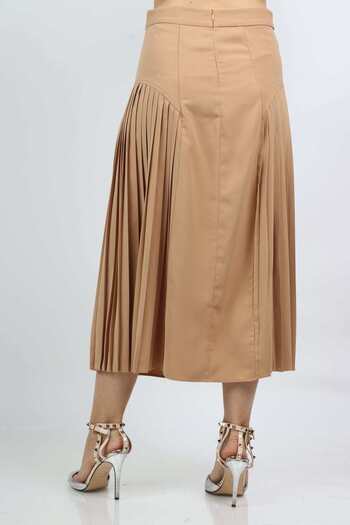 Nichii Solid Pleated Midi Skirt