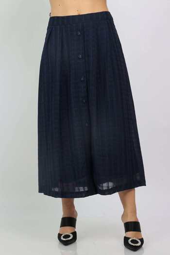 Nichii Solid Buttoned Midi Skirt