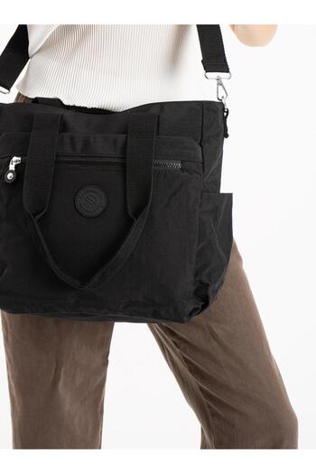 CCWAY AYAKKABI Women's Large Size Compartmentalized Waterproof Crossbody and Shoulder Strap Bag Black