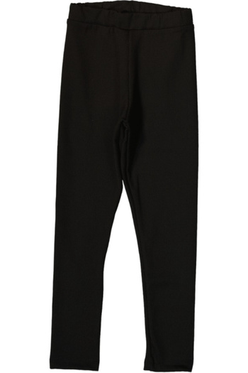 İrem Çocuk Giyim Girls' Ribbed Fabric Plain Black Color Leggings