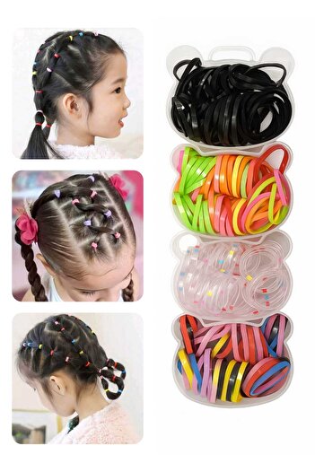 Eva Rose 180 Pieces of Teddy Bears in a Box, Non-Breaking Perm Rubber Buckle, Small Buckle, Tiny Buckle, Children's Buckle, Baby Buckle