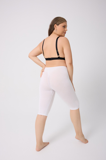 ELİT zümrüt Women's Knee-Length Capri Leggings 100% Cotton with Elastic Waistband