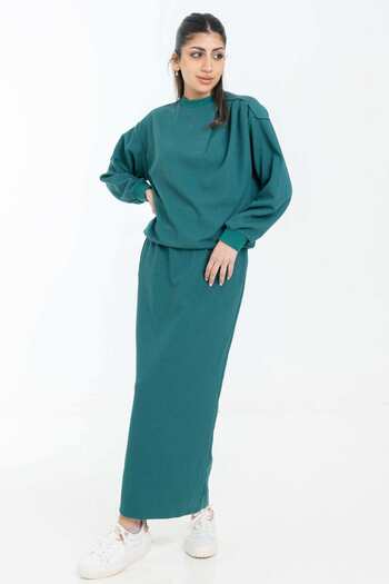 Nichii Solid High-Waist Maxi Skirt