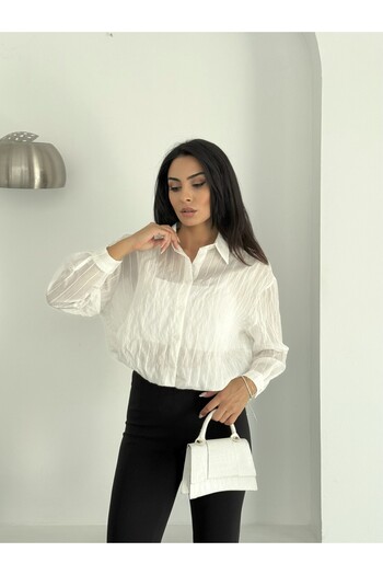 NOA LİNE Oversize Striped Women's Shirt