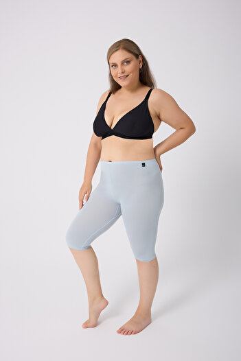 ELİT zümrüt Women's Knee-Length Capri Leggings 100% Cotton with Elastic Waistband