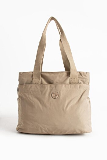 CCWAY AYAKKABI Stylish and Modern Large Size - Women's Hand and Shoulder Bag with Many Compartments Suitable for Sports, Daily Use and Travel Beige