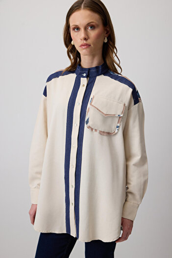Touché Privé Linen Textured Contrast Shirt