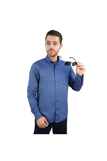 Giordano Men's Wrinkle-Free Cotton Oxford Long Sleeve Shirt