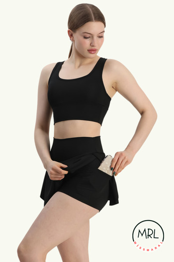 missmaral Women's Skirted Shorts Swimsuit Top and Bottom Set – High Waist Recovery with Chest Pad for Pool Sea Sports