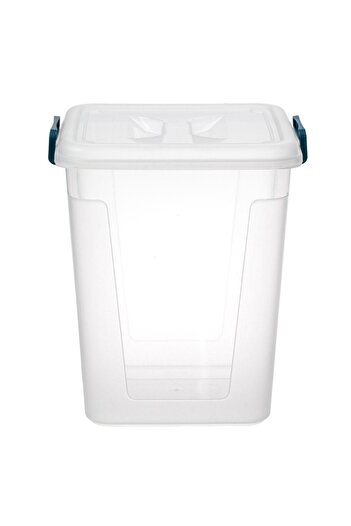 SHOPIENS Storage Box Vertical 6L, Transparent Plastic, Petrol Lid & Handles - MYONNA