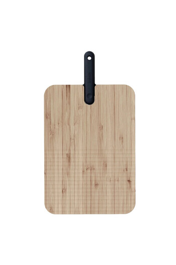 Trebonn Cutting board w/ built-in knife ArtuBread1122101,43x24cm,Blade 20cm,Bamboo,Japan steel,Black